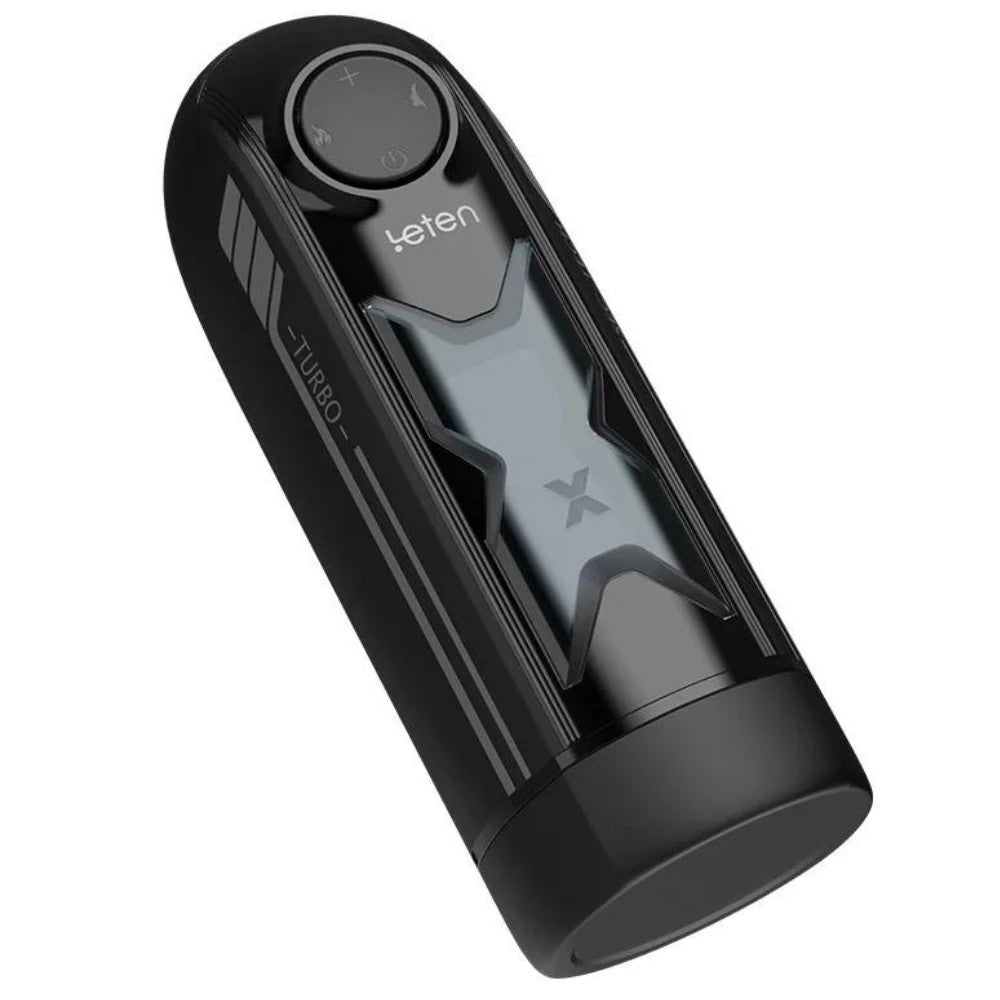 Leten X-Turbo İleri Geri Hareketli Isıtmalı ve Sesli Otomatik Masturbator Black