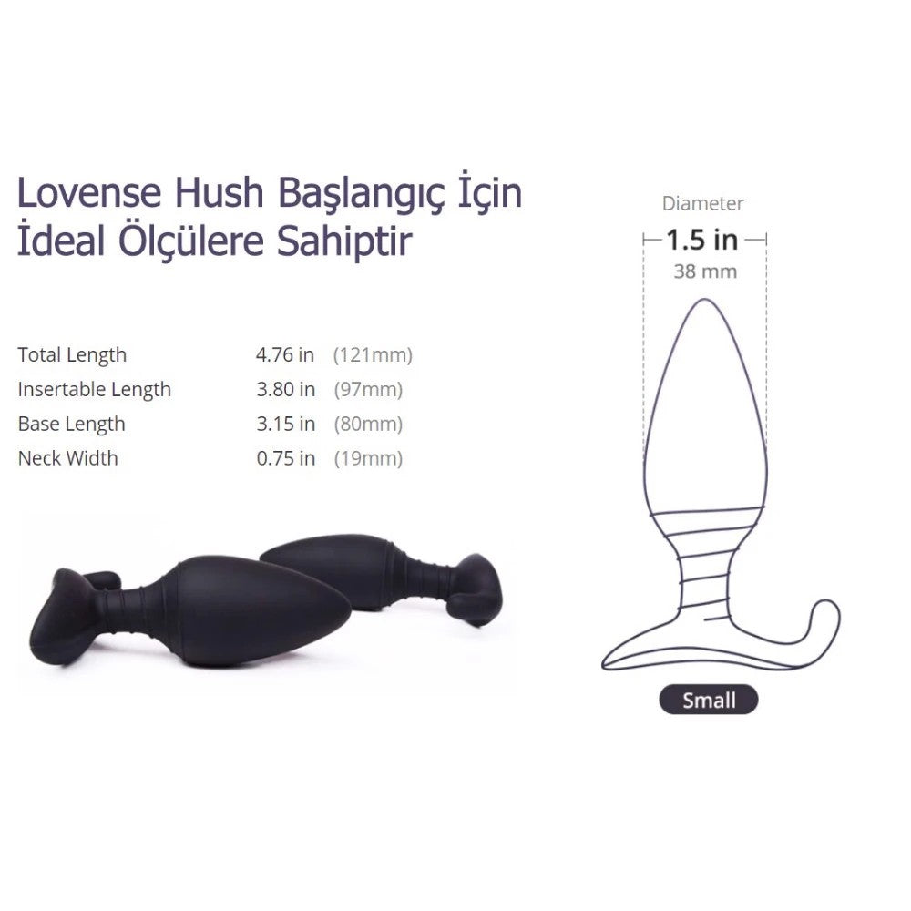 Lovense Hush 38 mm Telefon Kontrollü Titreşimli Anal Plug
