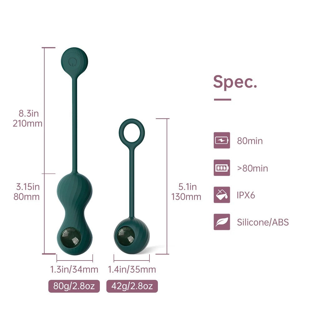 Magic Motion Crystal Duo Smart Kegel Vibrator With Weight Set