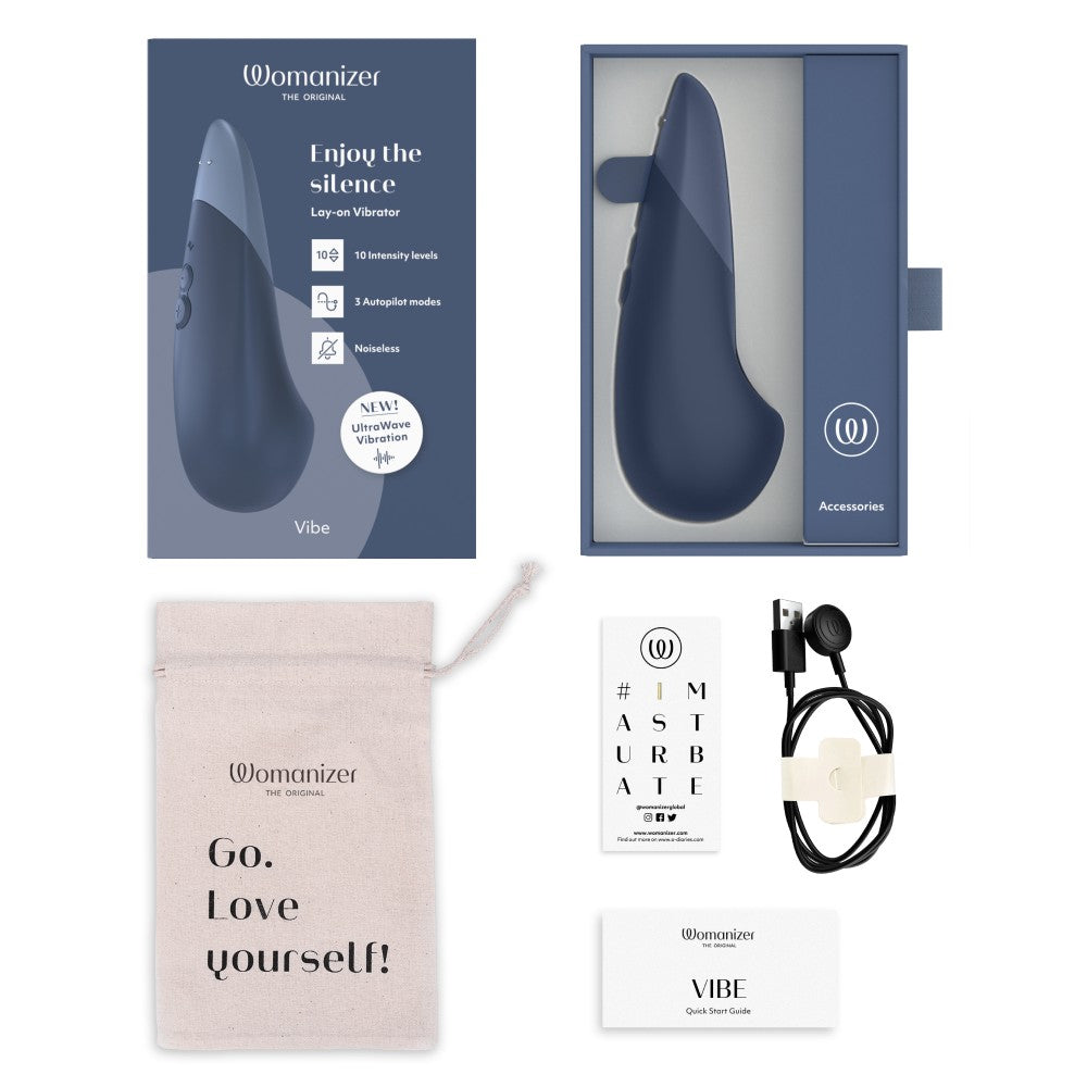 Womanizer Vibe Noiseless Lay On Klitoral Vibratör Dark Blue