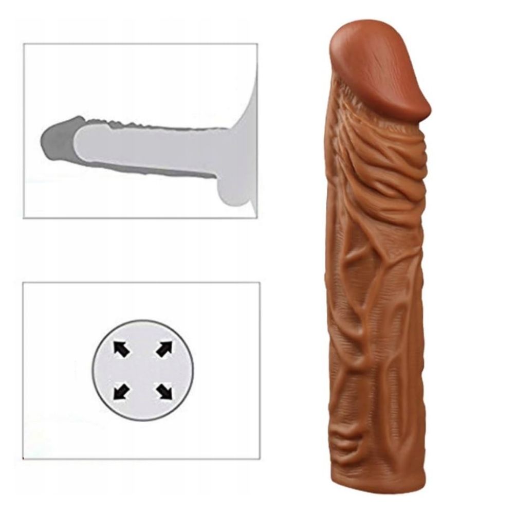 Mega Enlarger Sleeve Aftio Yumuşak Et Doku Realistik Penis Kılıfı