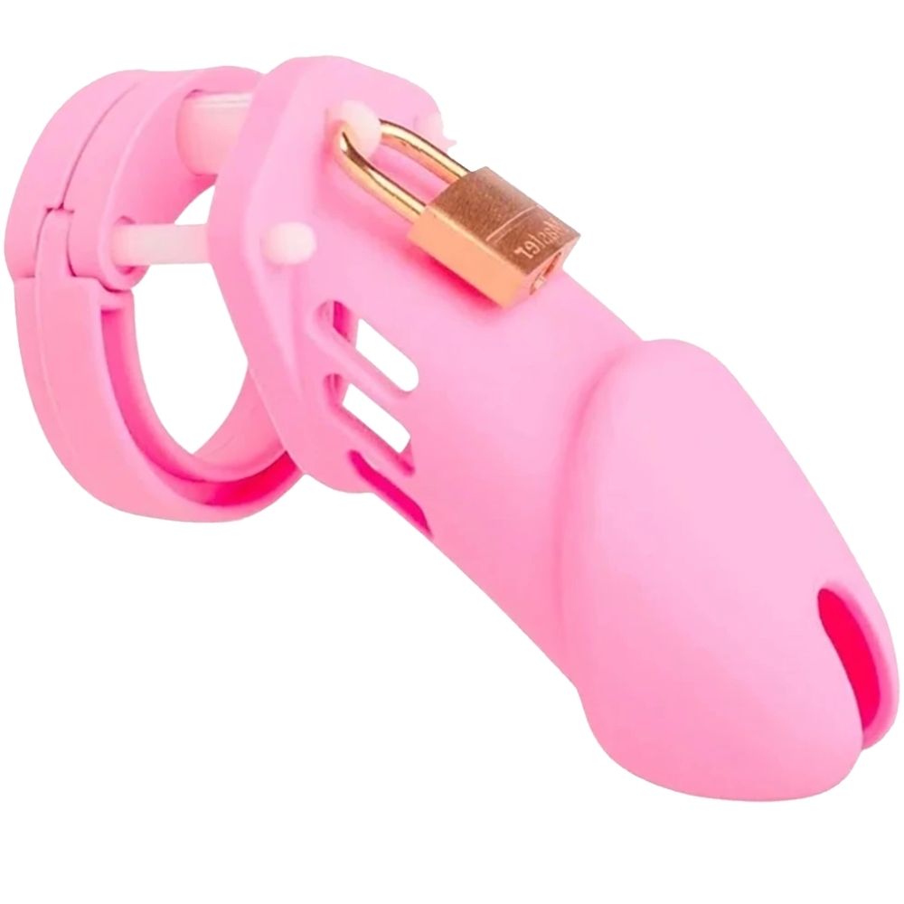 Master Chastity Devices Black Plastik Penis Kafesi Pink
