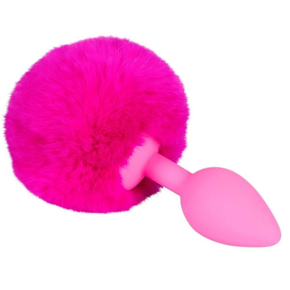 Anal Play Silicone  Bunny Tail Kuyruklu Anal Plug Dark Pink