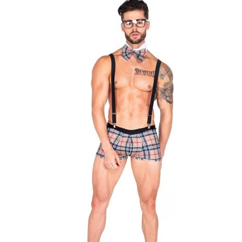 Fantasy Wear Ekoseli Zeki Erkek Kostümü L/XL