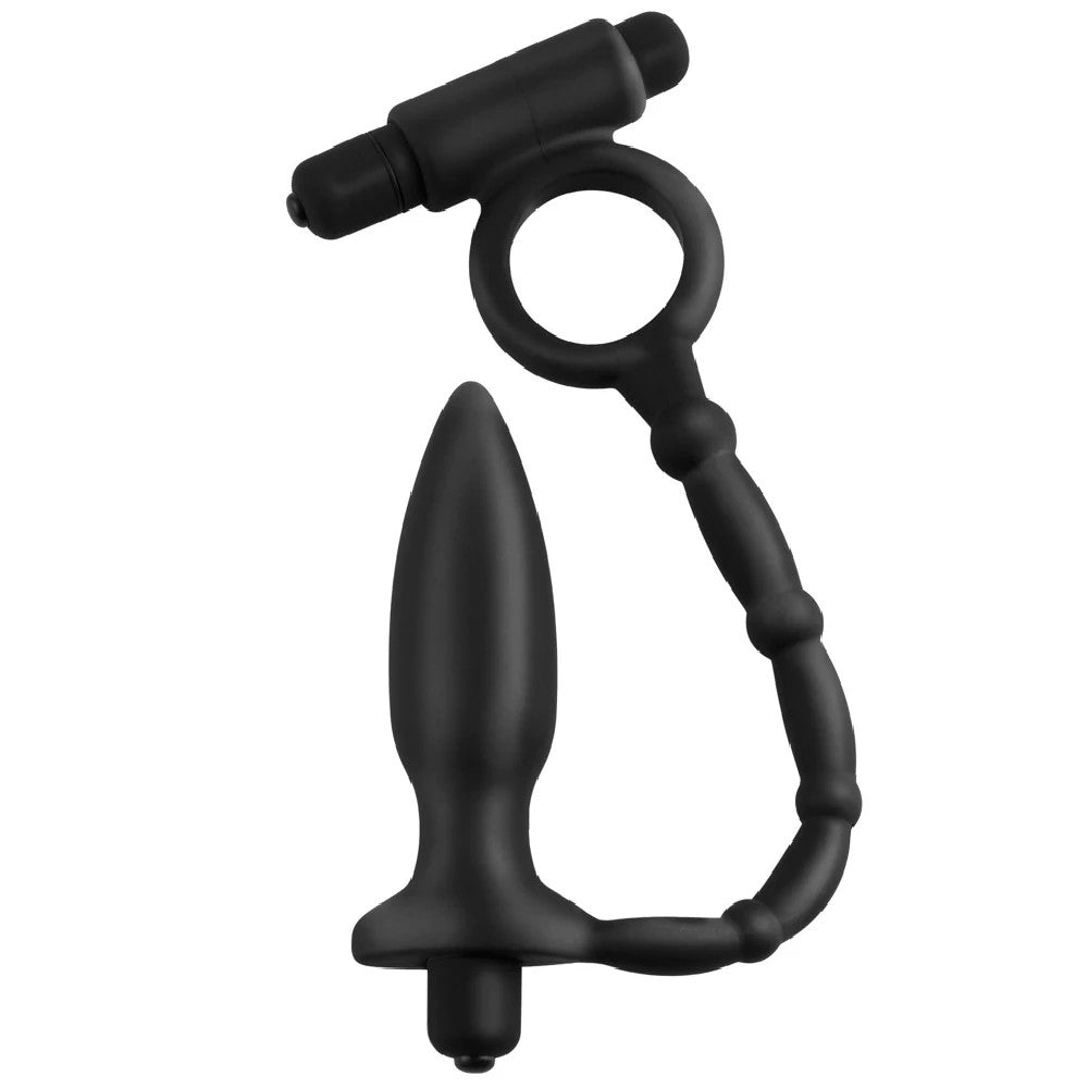 Pipedram Ass-Kicker With Titreşimli Penis Halkası ve Anal Plug