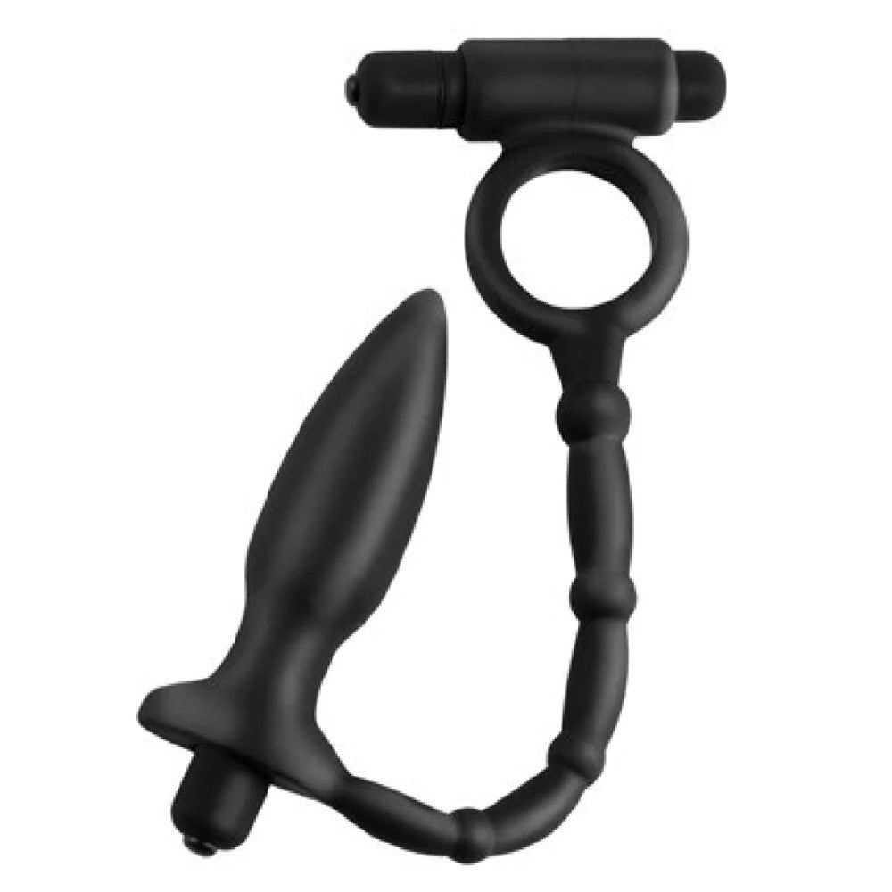 Pipedram Ass-Kicker With Titreşimli Penis Halkası ve Anal Plug
