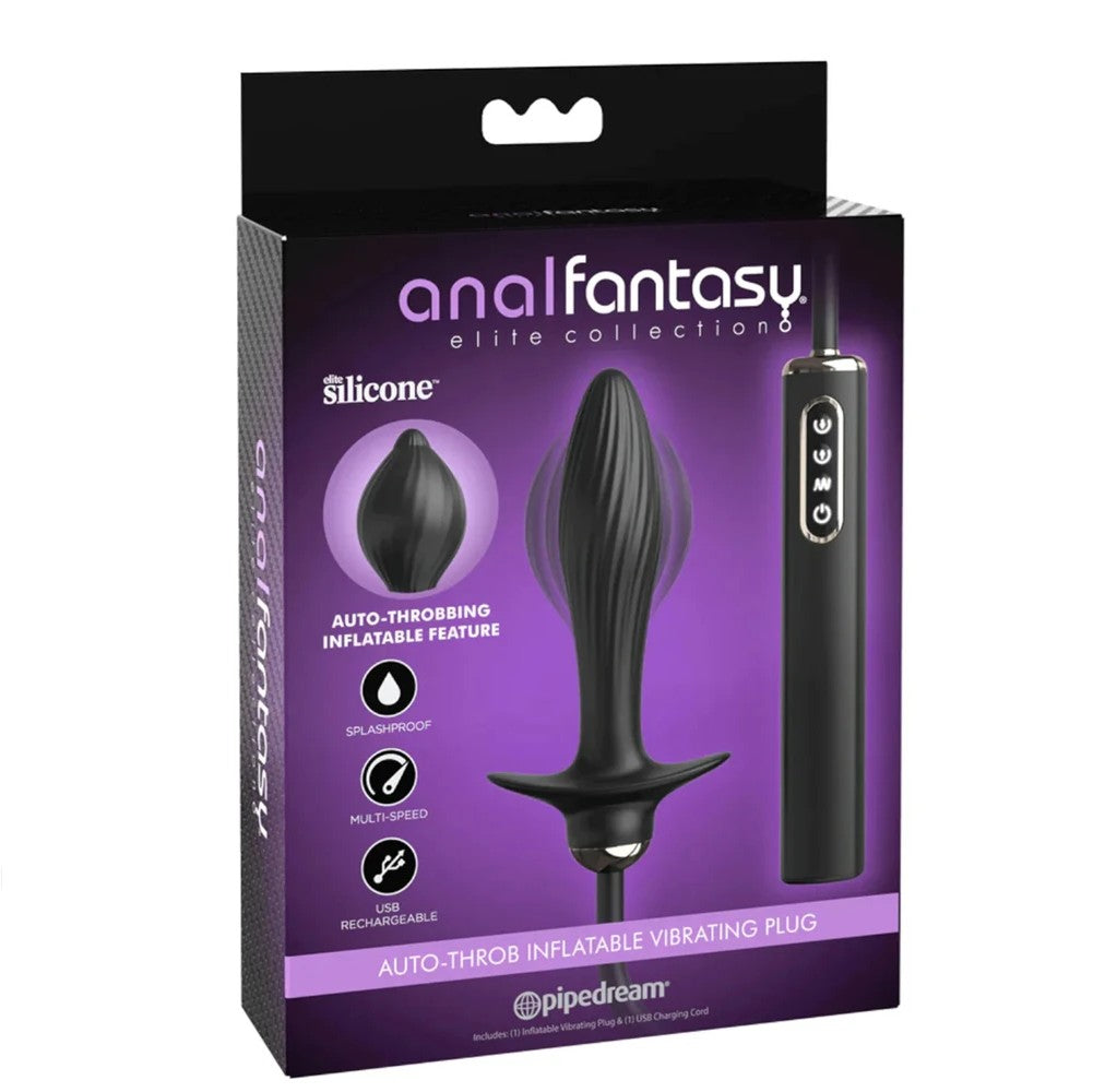 Pipedream Anal Fantasy Elite Collection Auto-Throb Inflatable Vibrating Silicone Butt Plug