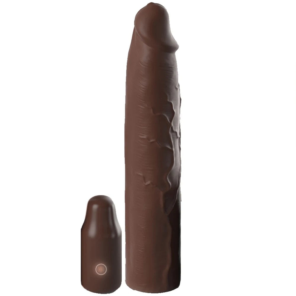 Pipedream Fantasy X-Tensions Elite 3'' Vibrating Remote Sleeve Penis Kılıfı Brown