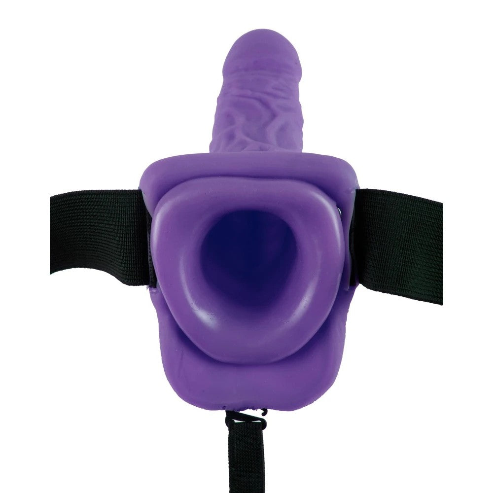 Pipedream Fetish Fantasy Series 7 Inch Vibrating Hollow Strap-On With Balls Purple