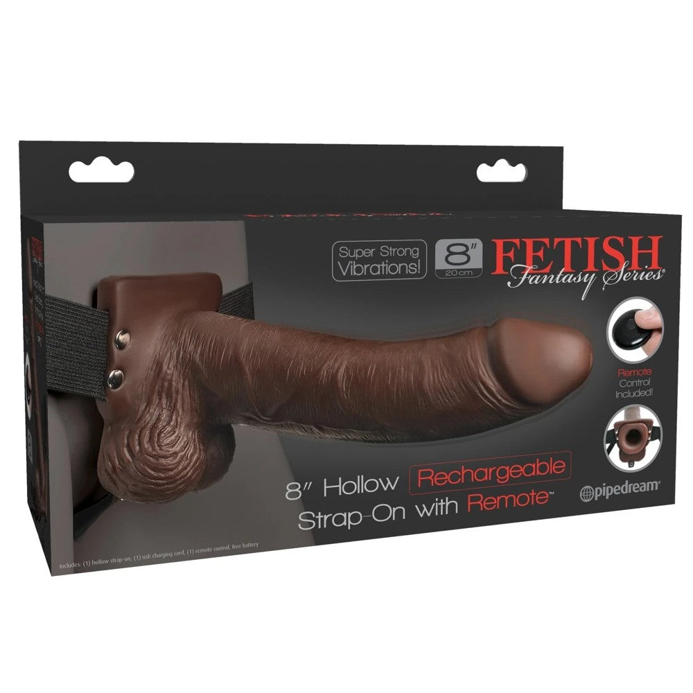 Pipedream Fetish Fantasy Series Hollow Vibrating Strap-On with Balls 6 Inch