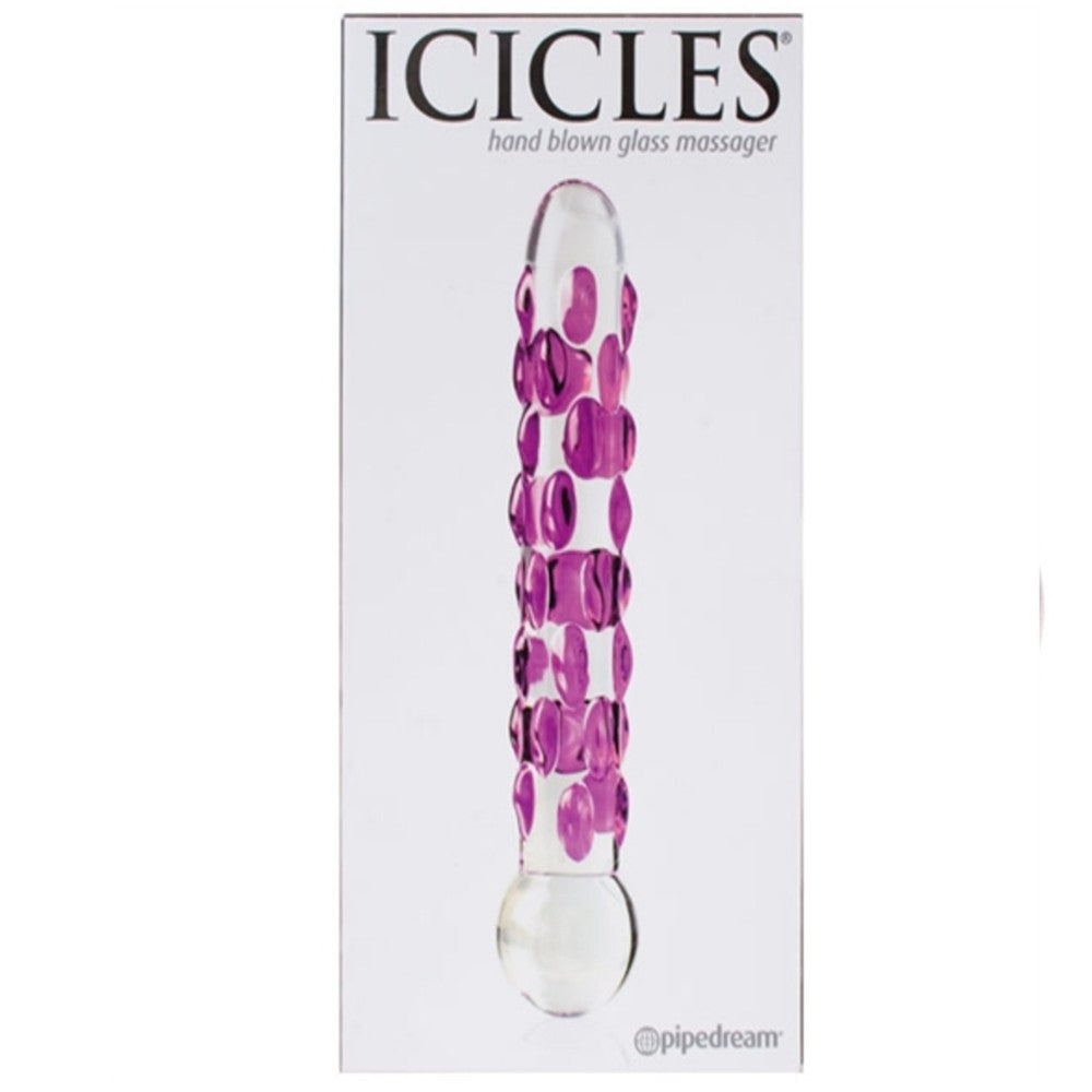 Pipedream Icicles No. 7 Hand Blown Glass Massager Cam Dildo
