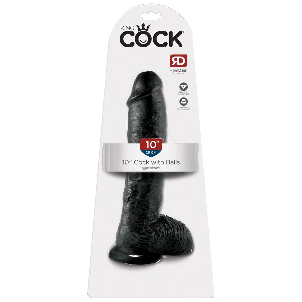Pipedream King Cock 10 Inch Cock With Balls 25 cm Realistik Penis Black