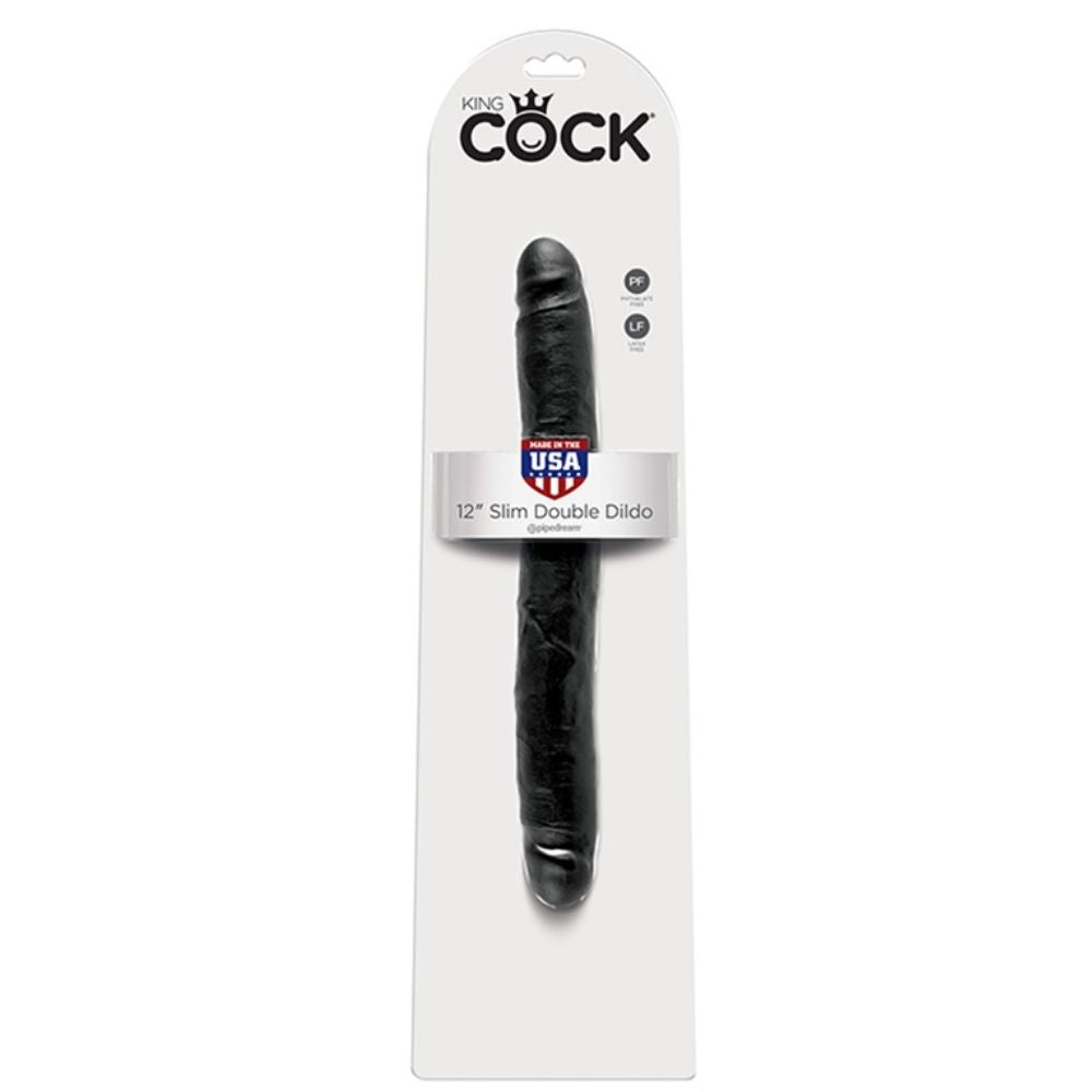 Pipedream King Cock 12'' Slim Double Dildo Çift Taraflı Penis Black