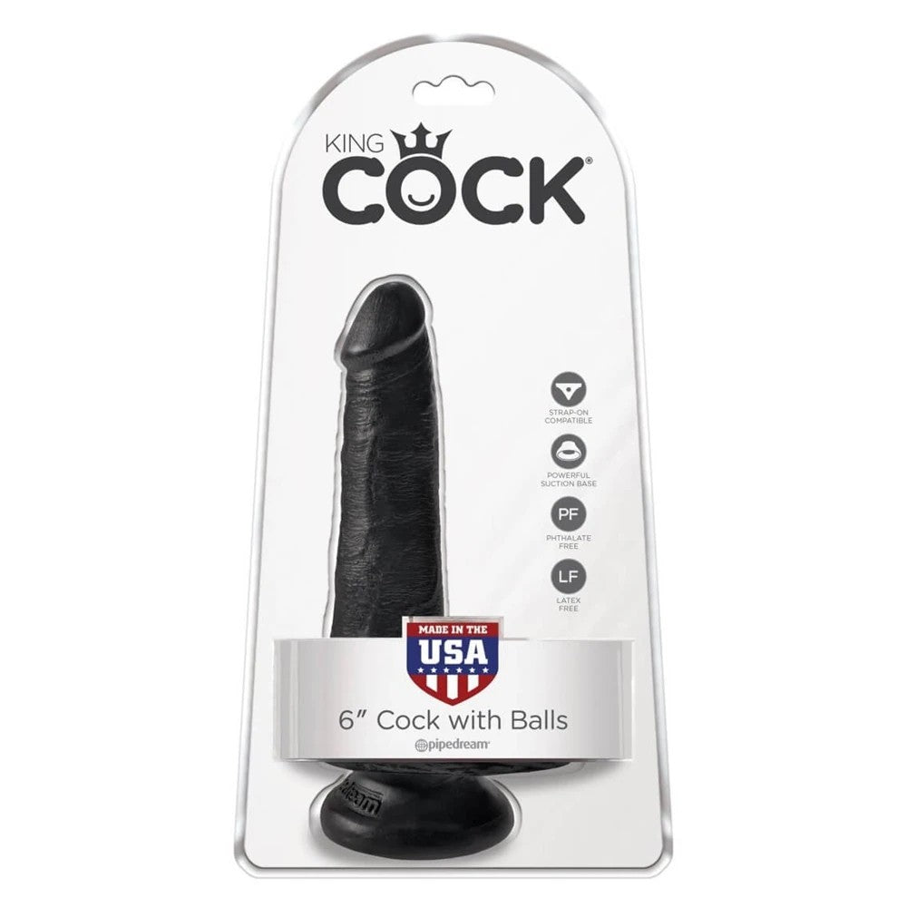 Pipedream King Cock 6 Inch Cock With Balls 15 cm Realistik Penis Black