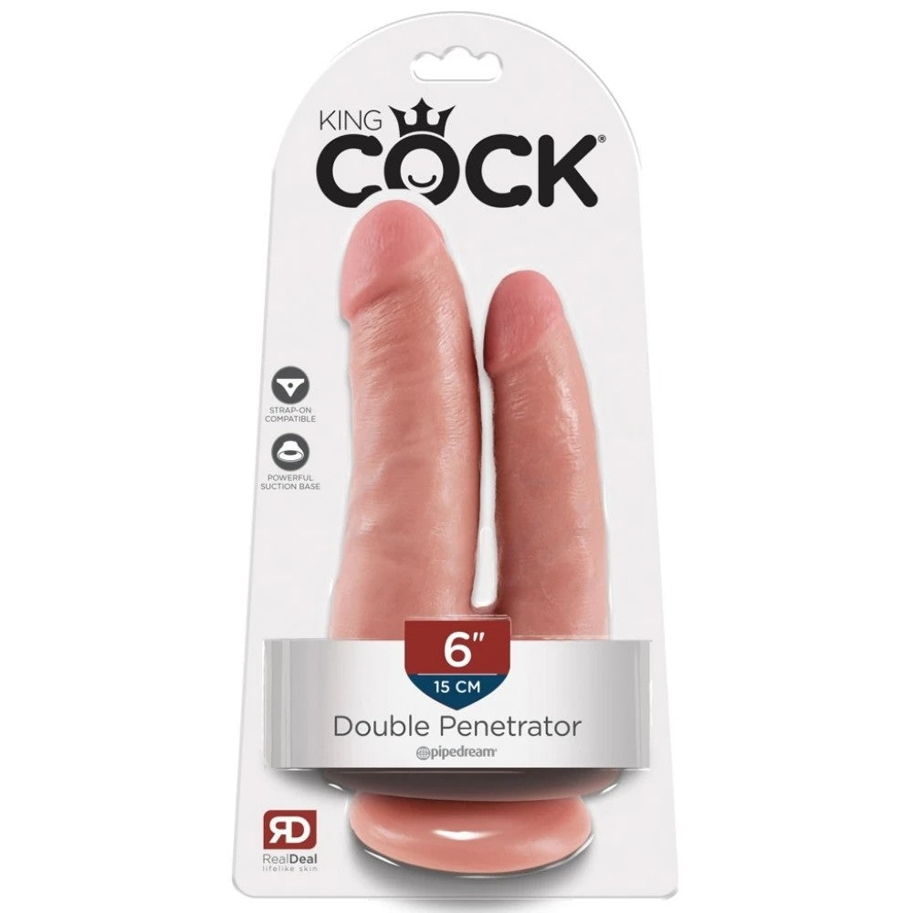 Pipedream King Cock 6 Inch Dildo Double Penetrator Çift Taraflı Realistik Penis