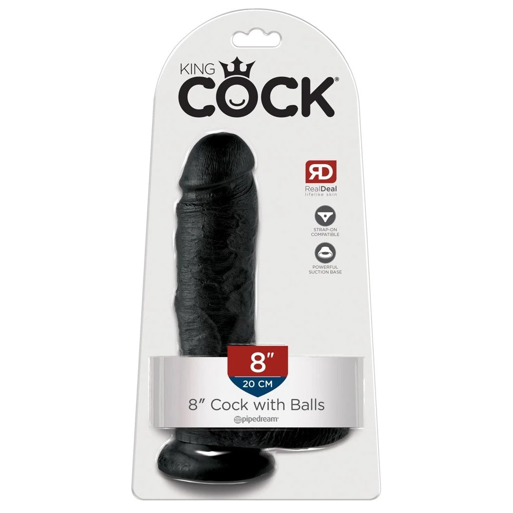 Pipedream King Cock 8 Inch Cock With Balls Realistik Penis Black