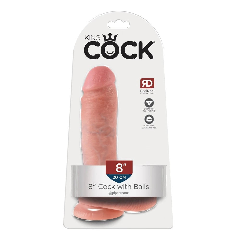 Pipedream King Cock 8 Inch Cock With Balls Realistik Penis Flesh