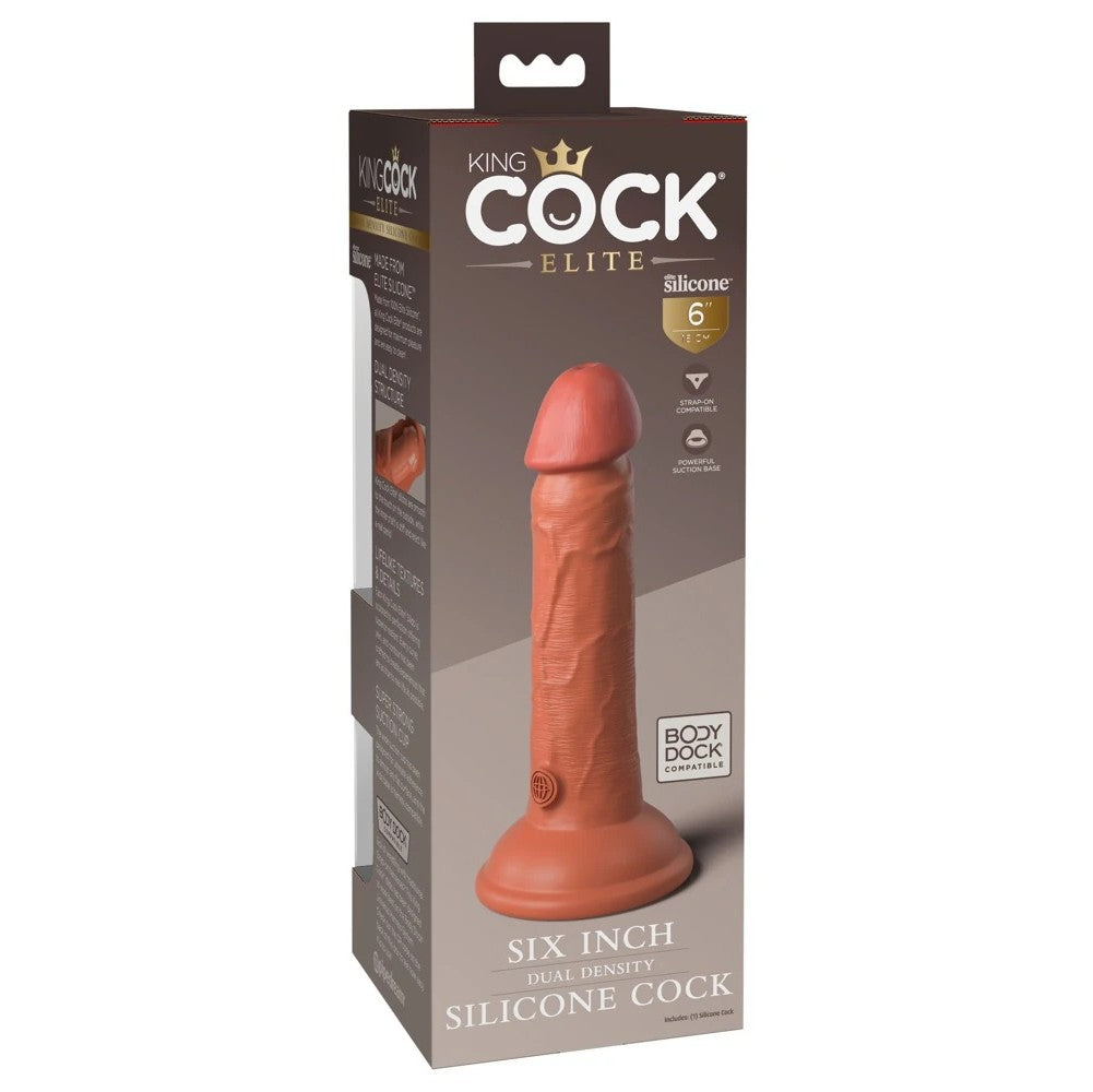 Pipedream King Cock Elite 6 İnch Dual Density Silicone Cock Realistik Penis Brown