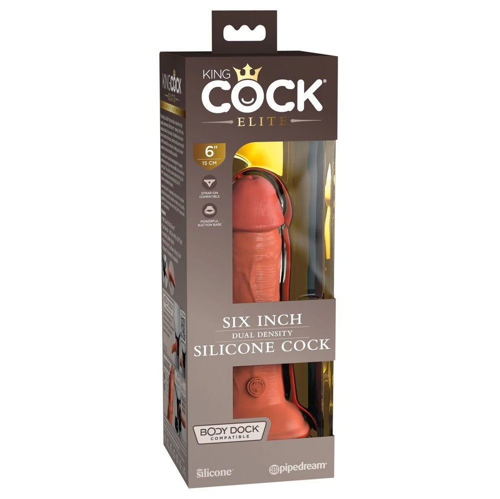 Pipedream King Cock Elite 6 İnch Dual Density Silicone Cock Realistik Penis Brown