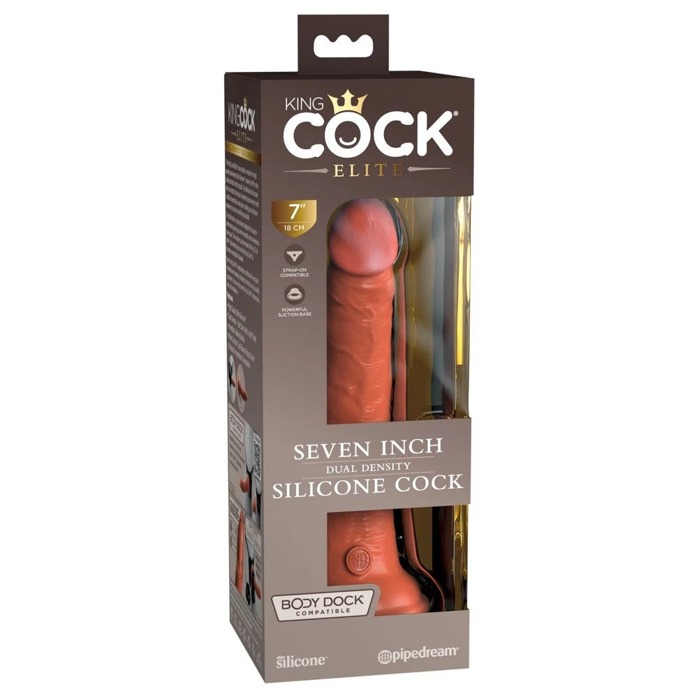 Pipedream King Cock Elite 7 İnch Dual Density Silicone Cock Realistik Penis Brown