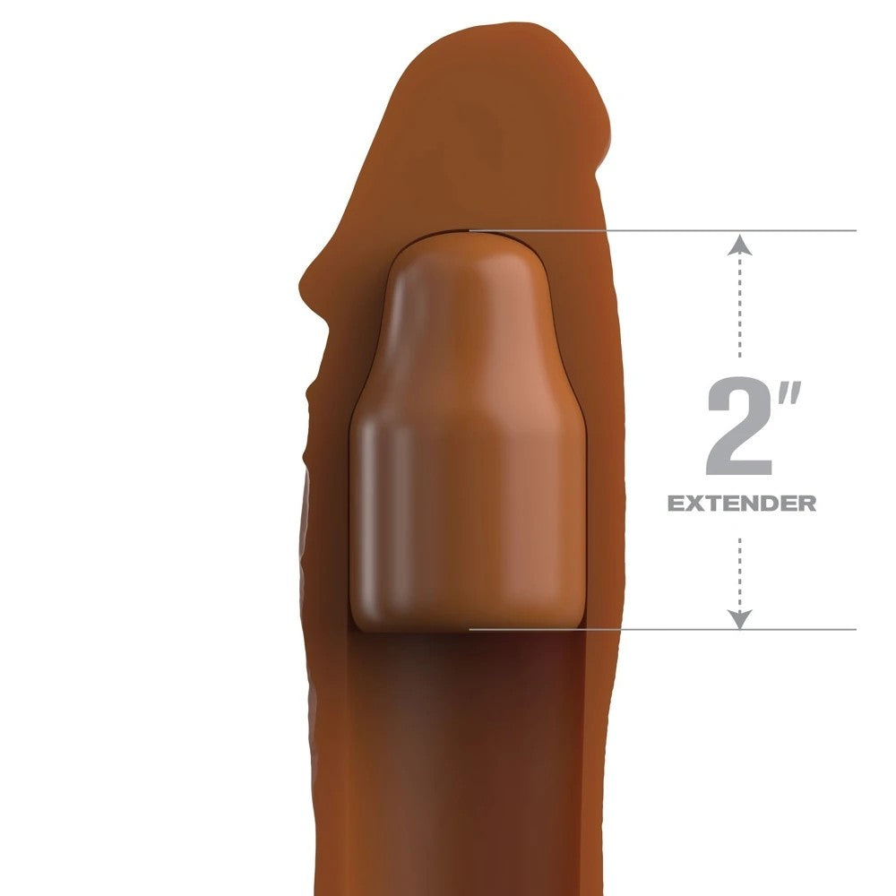 Pipedream Fantasy X-Tensions Elite 2'' Silicone Penis Sleeve Brown