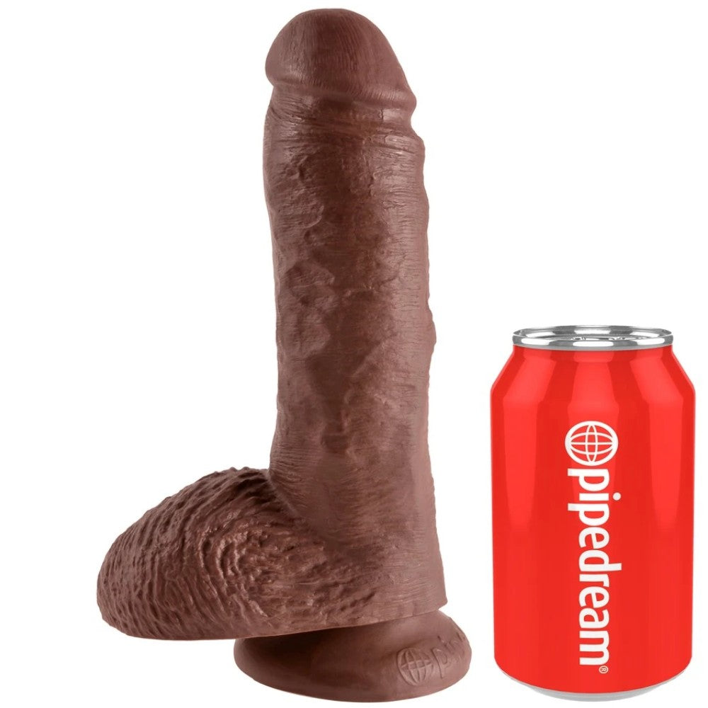 Pipedream King Cock 8 Inch Cock With Balls Realistik Penis Brown