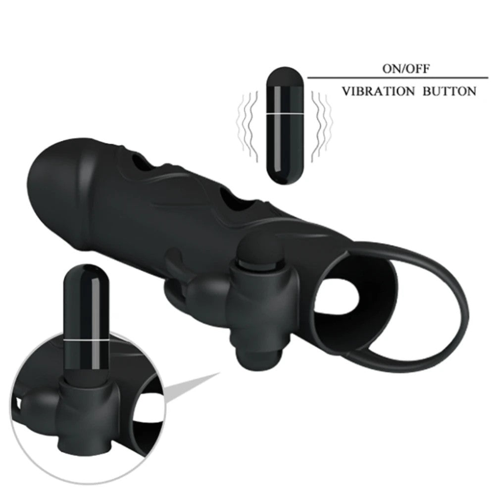 Pretty Love Penis Sleeve 2 İn 1 Titreşimli Penis Kılıfı BI-026216A