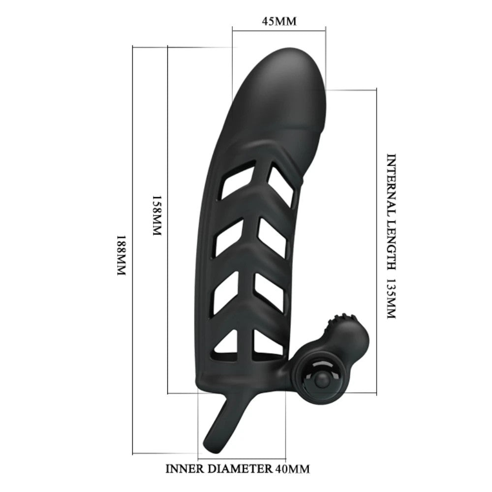 Pretty Love Penis Sleeve II Klitoris Uyarıcılı 10 Mod Penis Kılıfı BI-026237