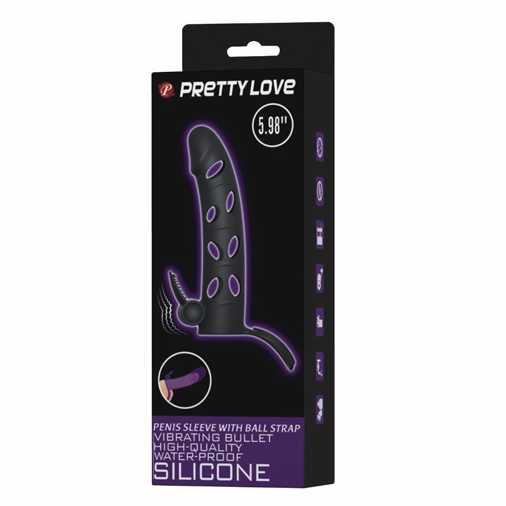 Pretty Love Penis Sleeve With Strap Testis Geçirmeli Penis Kılıfı BI-026215