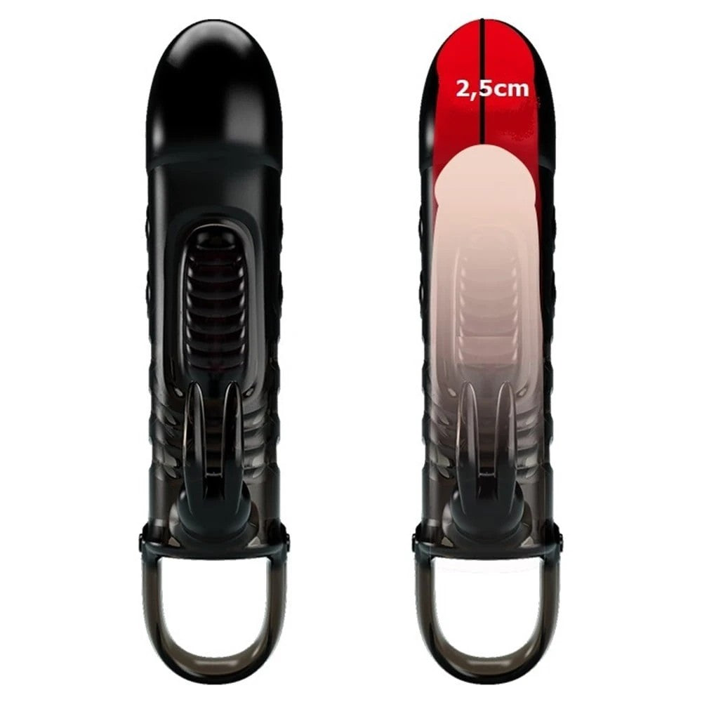 Pretty Love Sloane Penis Sleeve Klitoris Uyarıcılı Titreşimli Penis Kılıfı BI-026243 Black