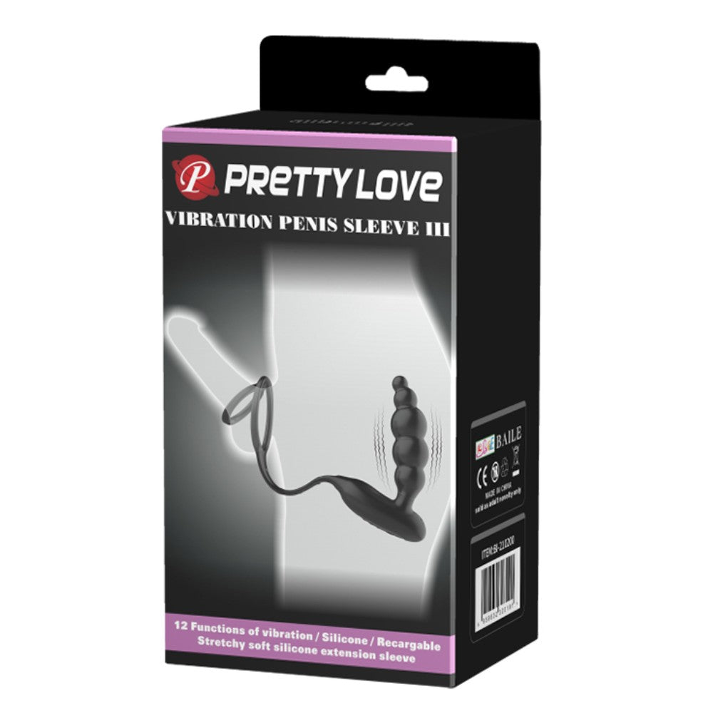 Pretty Love Vibration Penis Slevee 3 Pluglu Penis Halkası Vibratör BI-210200