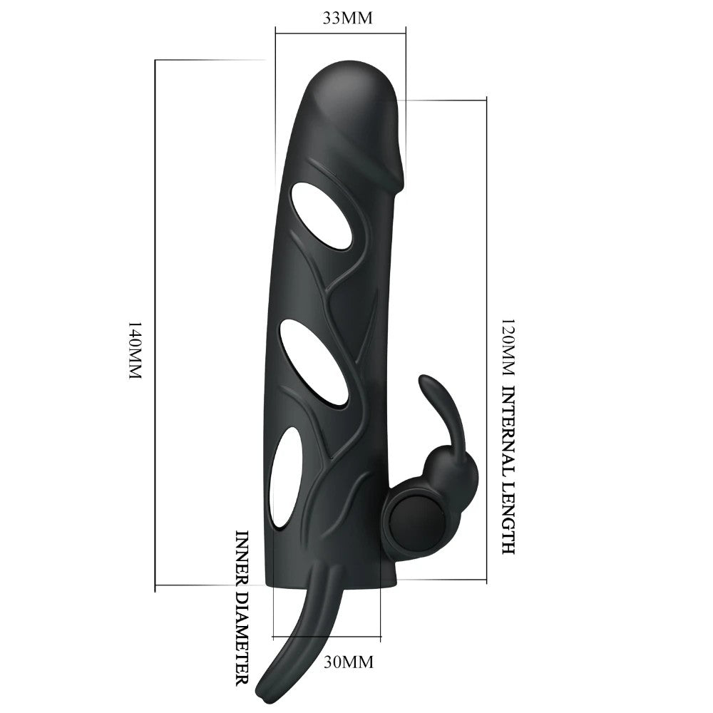 Pretty Love With Strap Penis Sleeve Testis Geçirmeli Penis Kılıfı BI-026216