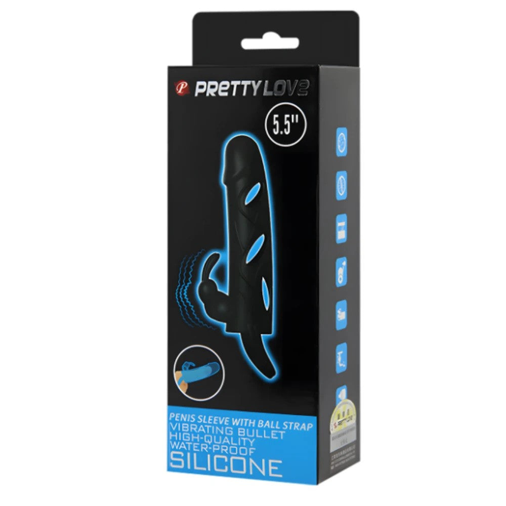 Pretty Love With Strap Penis Sleeve Testis Geçirmeli Penis Kılıfı BI-026216
