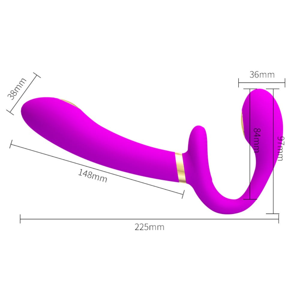 Pretty Love Thunderbird Elektro Şok Strapless Strapon BW-022068W
