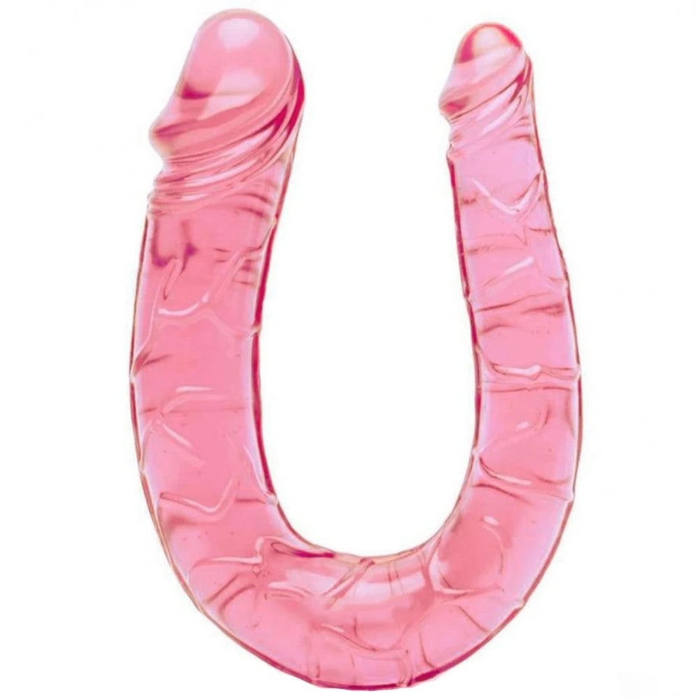 Double Dong Jelly Dildo 30 cm Çift Taraflı Jel Penis Pink