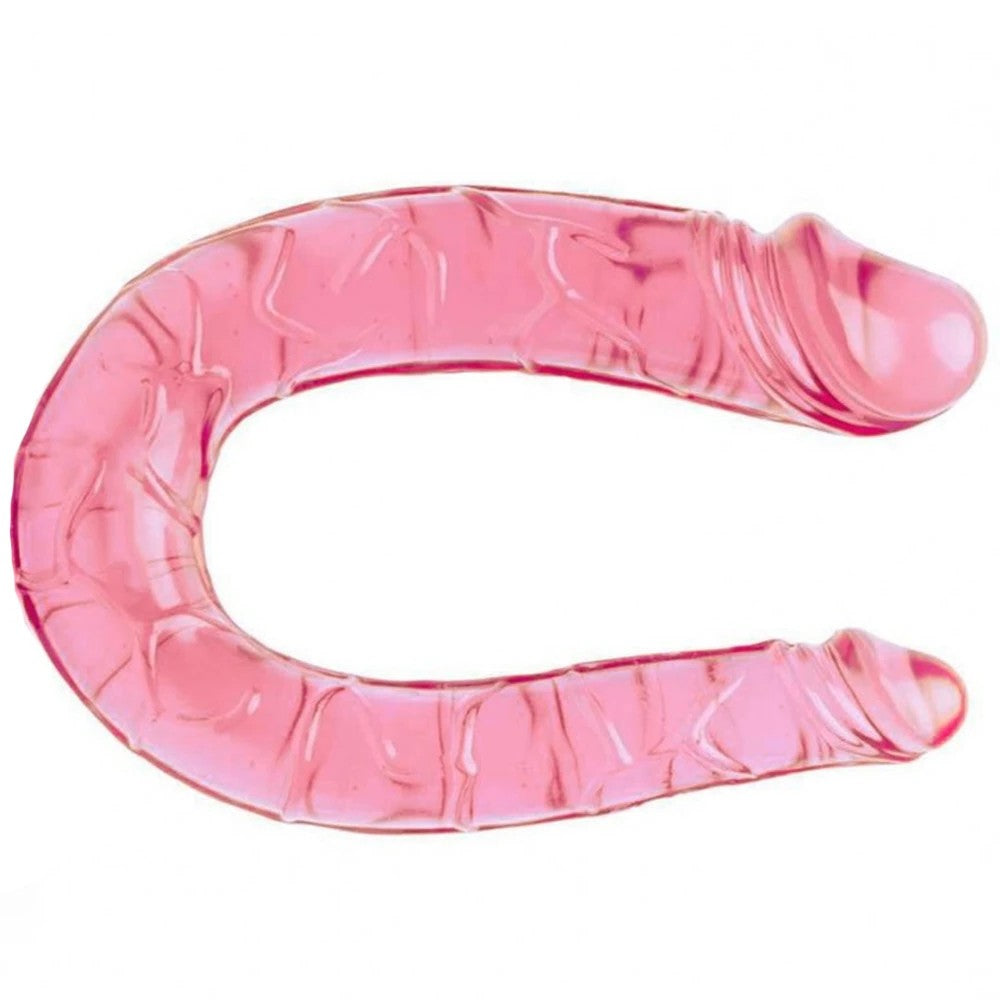 Double Dong Jelly Dildo 30 cm Çift Taraflı Jel Penis Pink