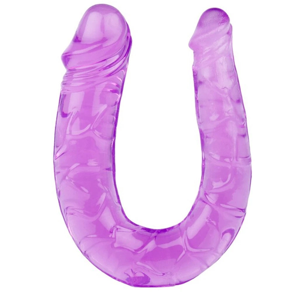 Double Dong Jelly Dildo 30 cm Çift Taraflı Jel Penis Purple