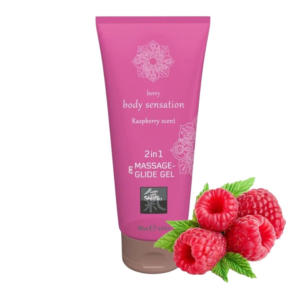 Hot Shiatsu Massage & Glide Gel 2in1 Raspberry Masaj ve Kayganlaştırıcı Jel 200ml