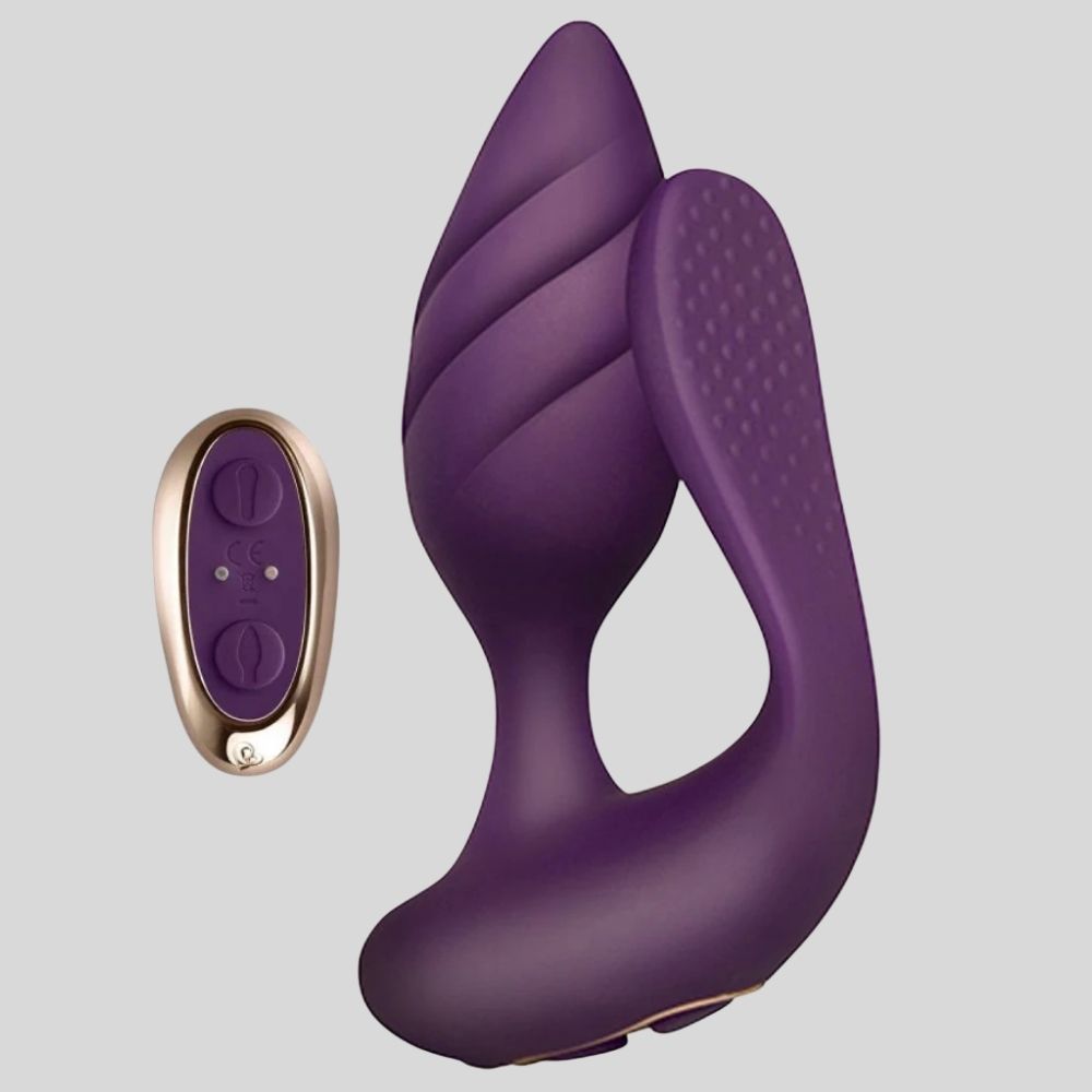 Rocks-Off Cocktail Dual Motored Çiftlere Özel Uzaktan Kumanda Vibratör Purple