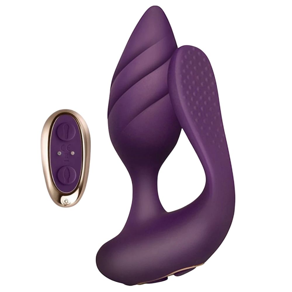 Rocks-Off Cocktail Dual Motored Çiftlere Özel Uzaktan Kumanda Vibratör Purple