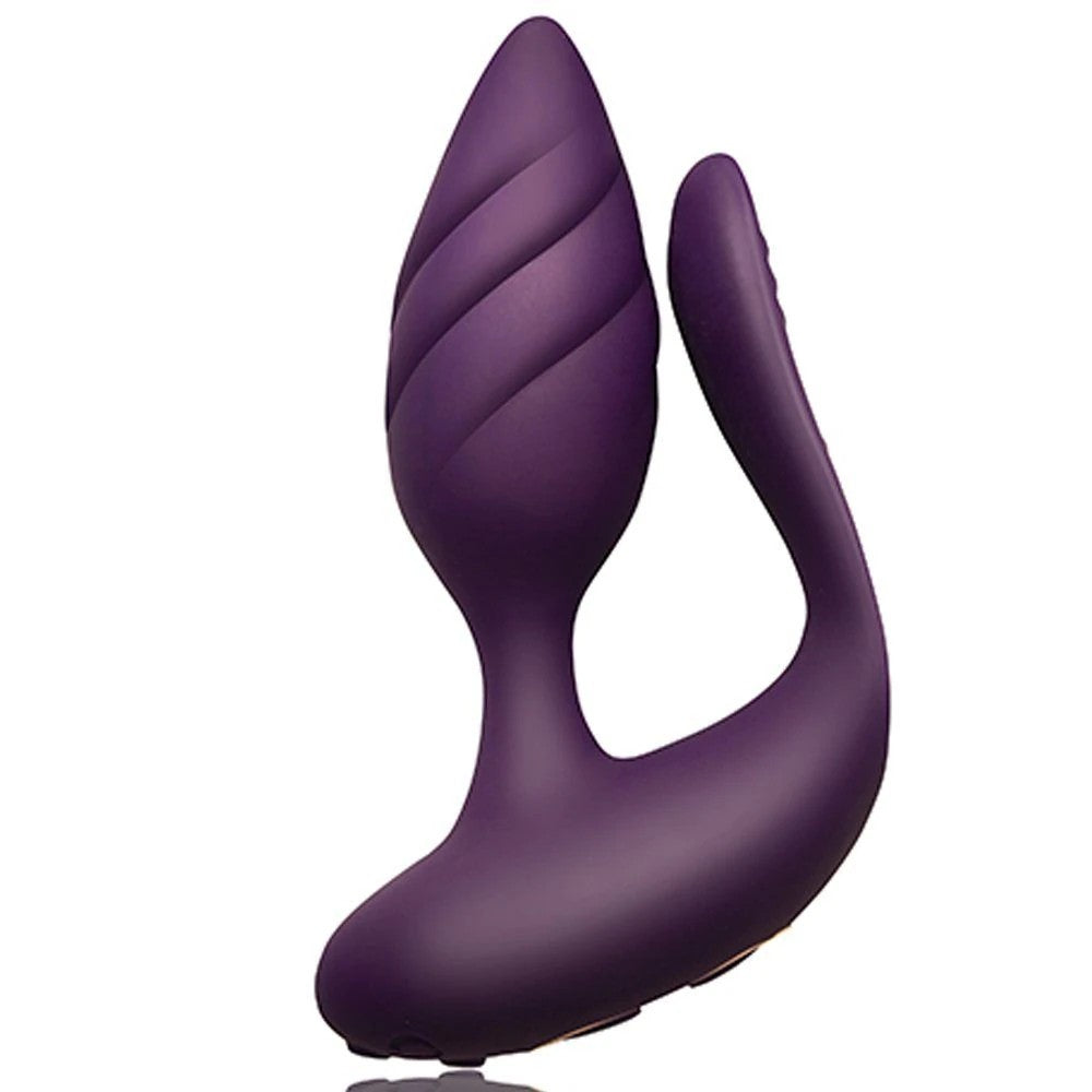 Rocks-Off Cocktail Dual Motored Çiftlere Özel Uzaktan Kumanda Vibratör Purple