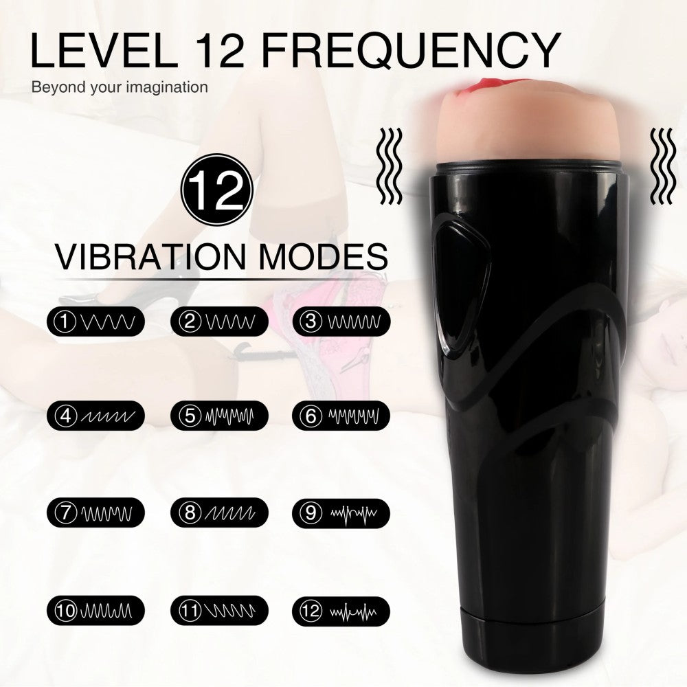 Shequ Dot Sabitlenebilir 3 Hız 7 Mod Titreşimli Realistik Vajina Masturbator SQ-MA70037