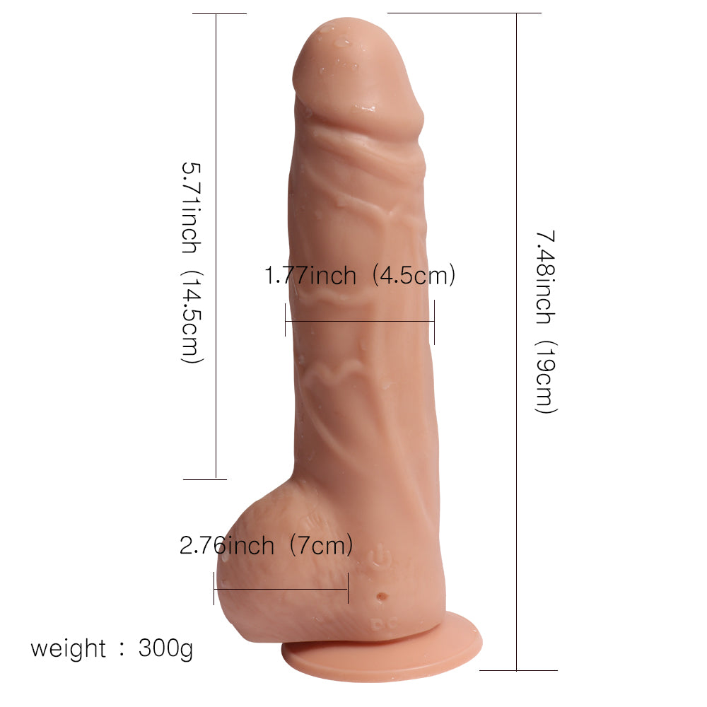 Shequ Detective Rotating Dildo 7.5'' Dönebilen Hareketli 19 cm Realistik Penis SQ-T10004