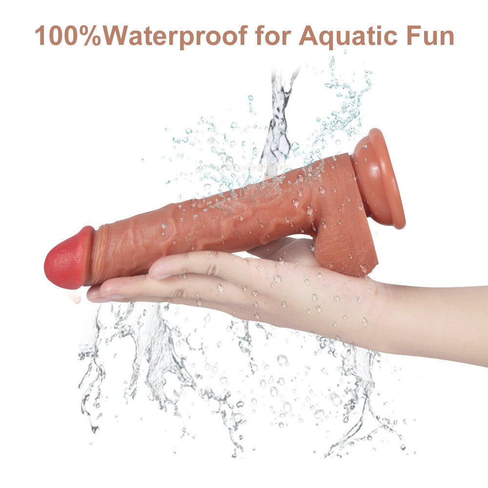 Shequ Harlan Telescopic Dildo İleri Geri Hareketli Realistik Penis SQ-T10015