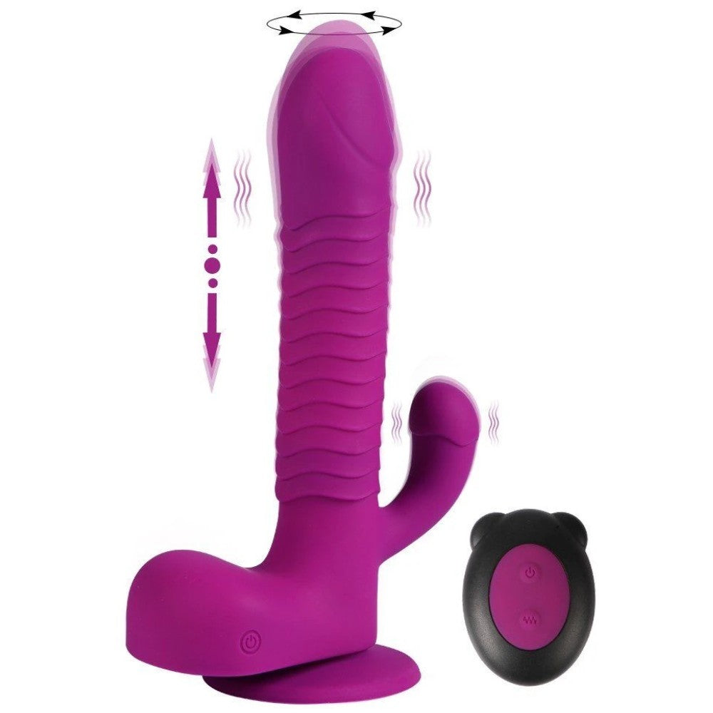 Shequ Augus İleri Geri Hareketli ve Dönebilen Sex Makinesi Vibratör SQ-V10072