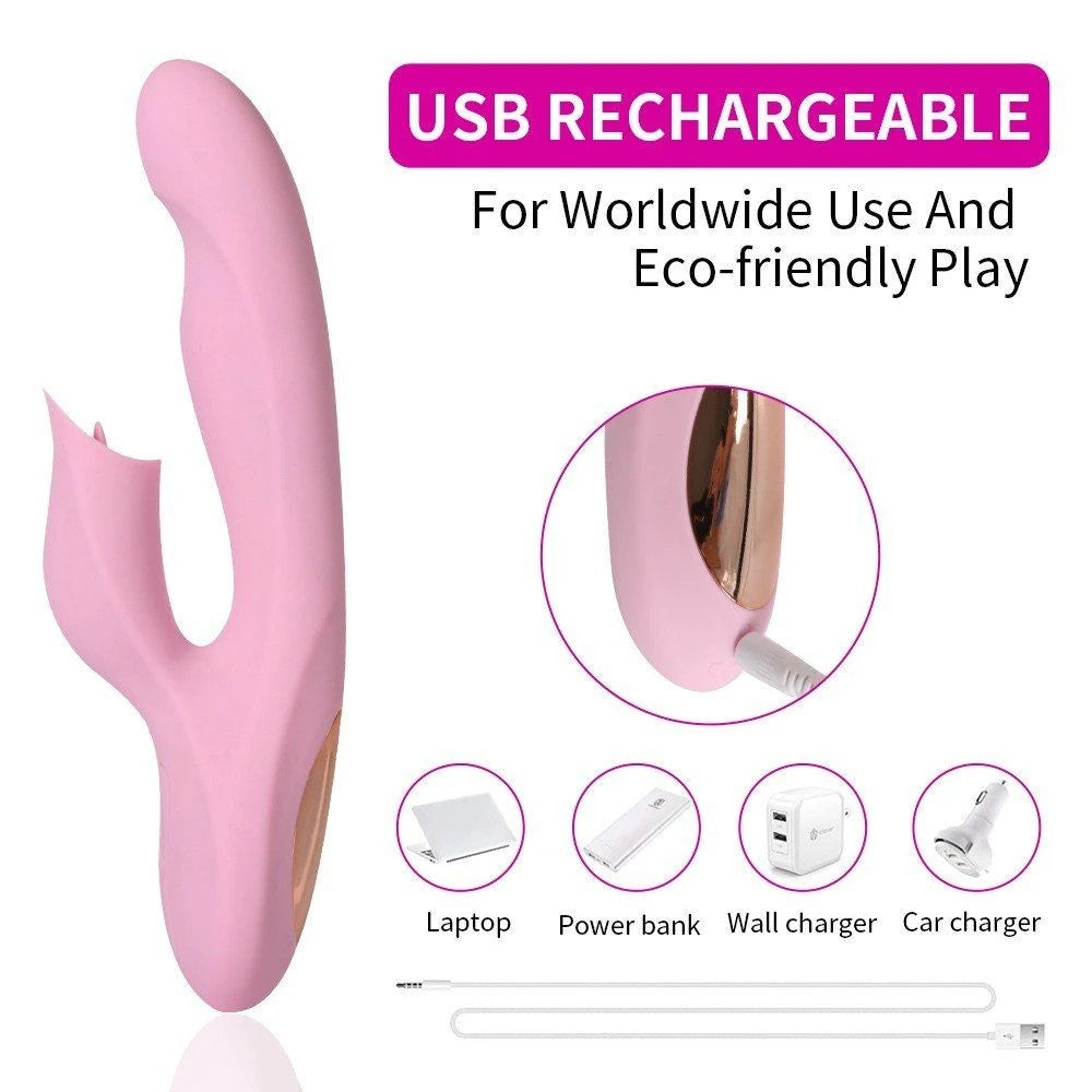 Shequ Pearly Dil Hareketli G-Noktası Stimülasyon Vibratör SQ-V10104 Pink