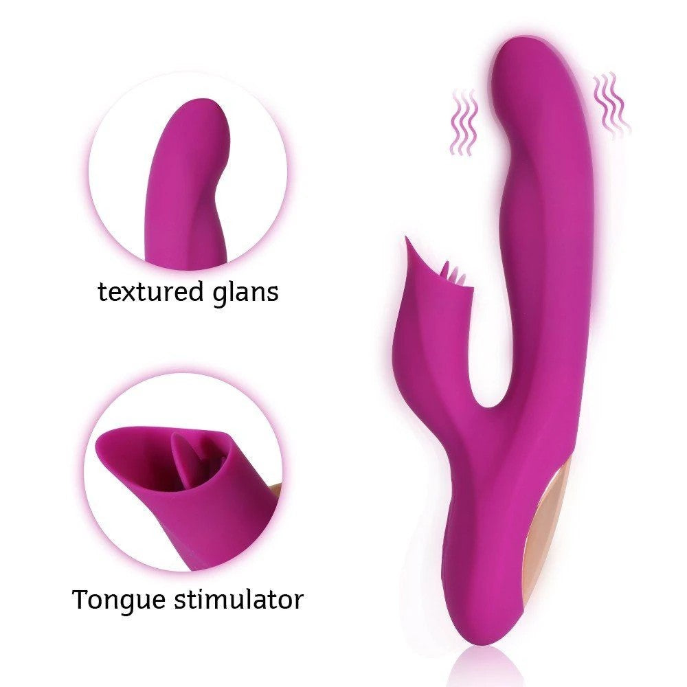 Shequ Pearly Dil Hareketli G-Noktası Stimülasyon Vibratör SQ-V10104 Purple