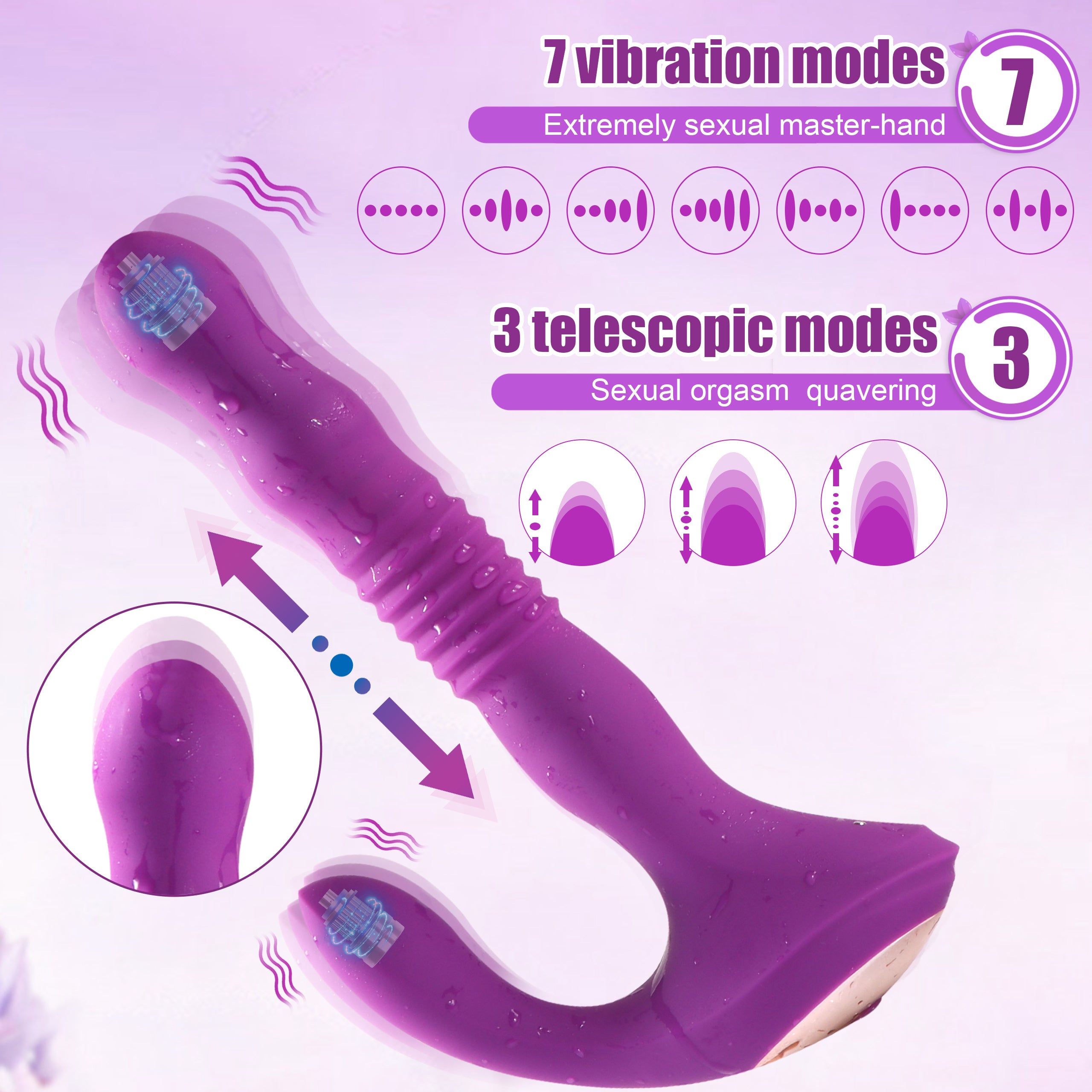 Shequ Ariel Telescopic İleri Geri Hareketli Vibratör SQ-V10126