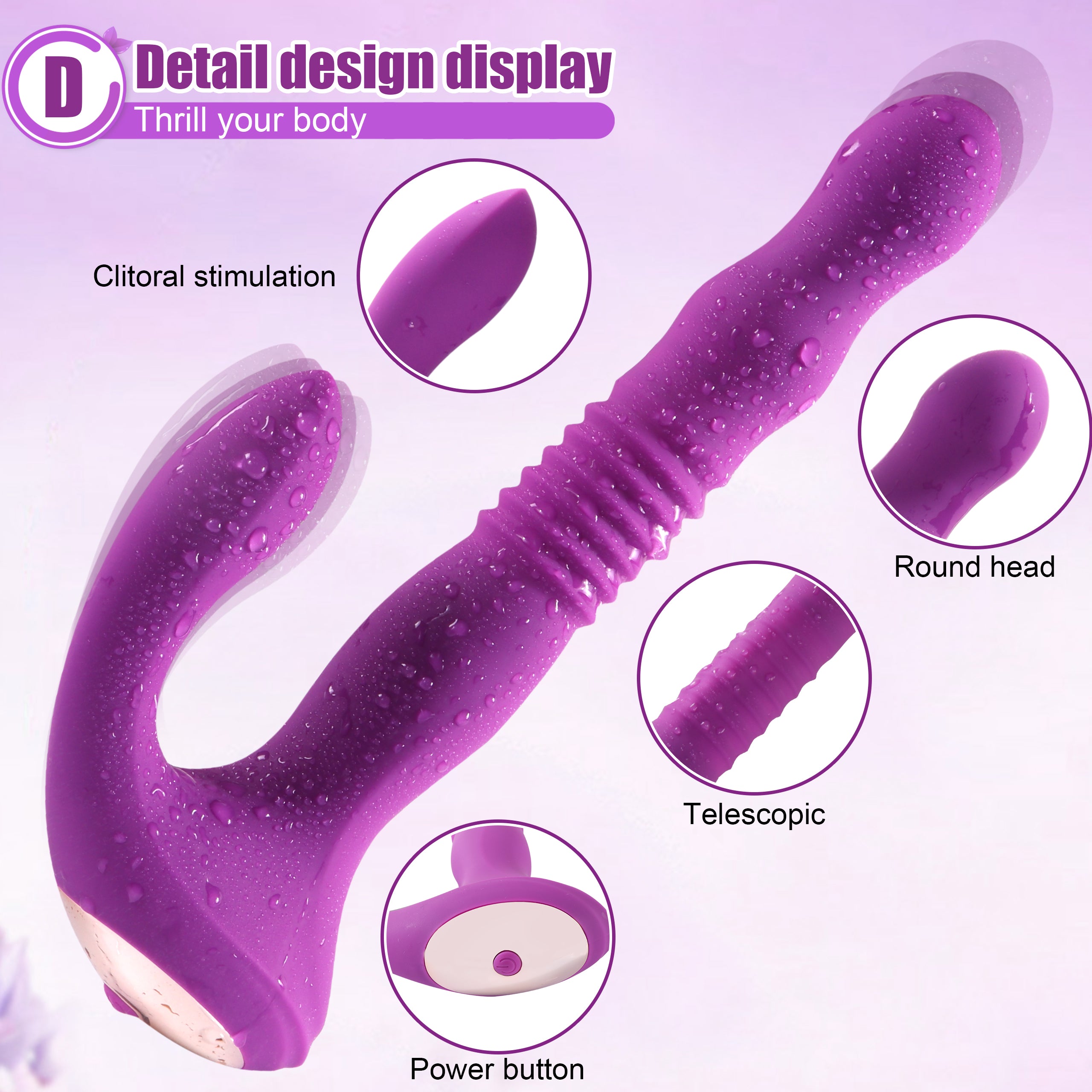 Shequ Ariel Telescopic İleri Geri Hareketli Vibratör SQ-V10126