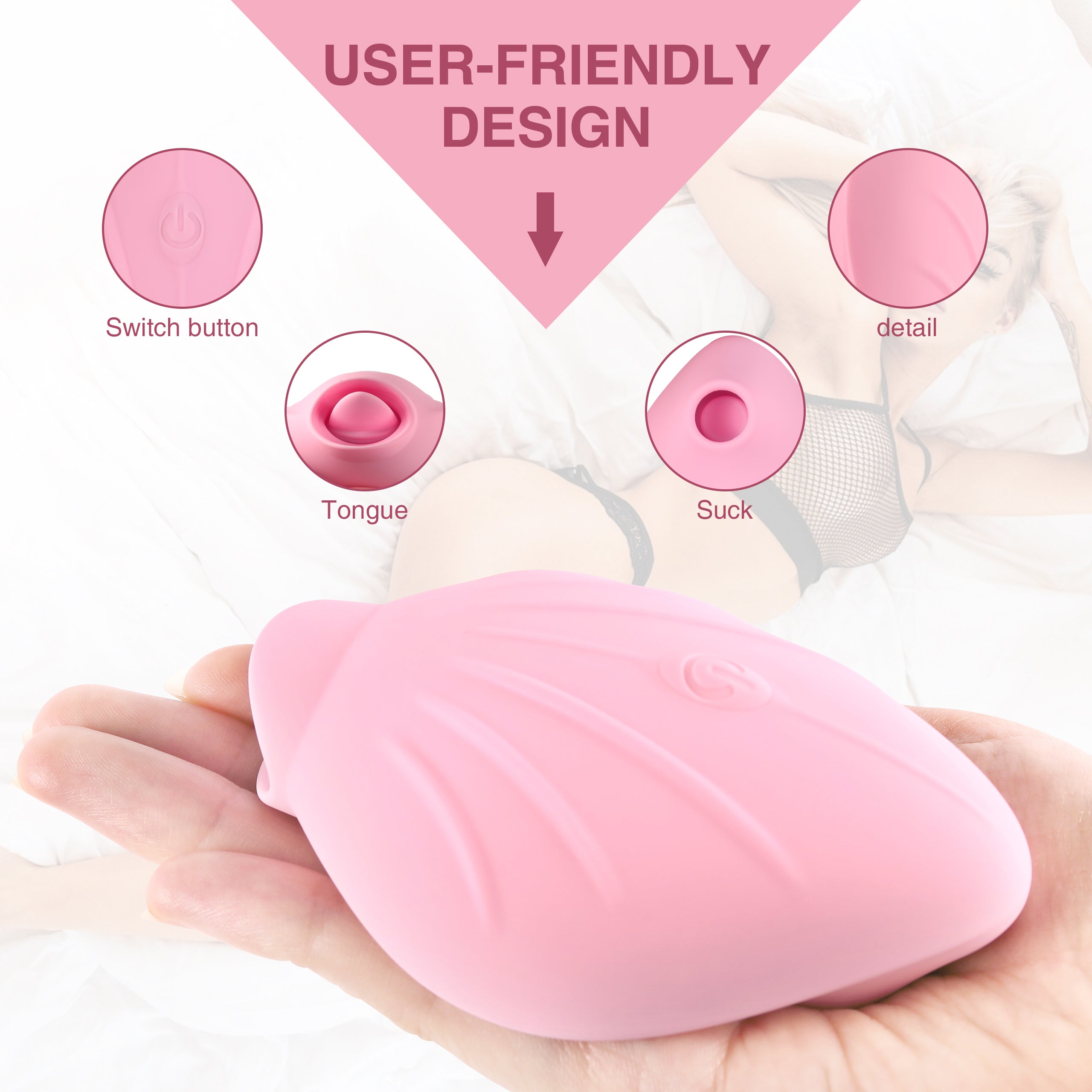 Shequ Queena Emiş Güçlü ve Dil Hareketli Vibratör SQ-V10146